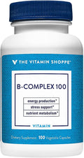 The Vitamin Shoppe Complejo B - Vitaminas B de Alta Potencia, 100 Cápsulas Vegetales