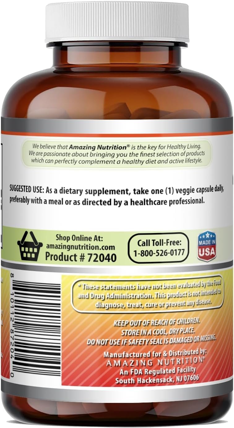 Amazing Formulas Suplemento de Vitamina C 1000 mg – 200 Cápsulas Veganas – No-GMO, Sin Gluten