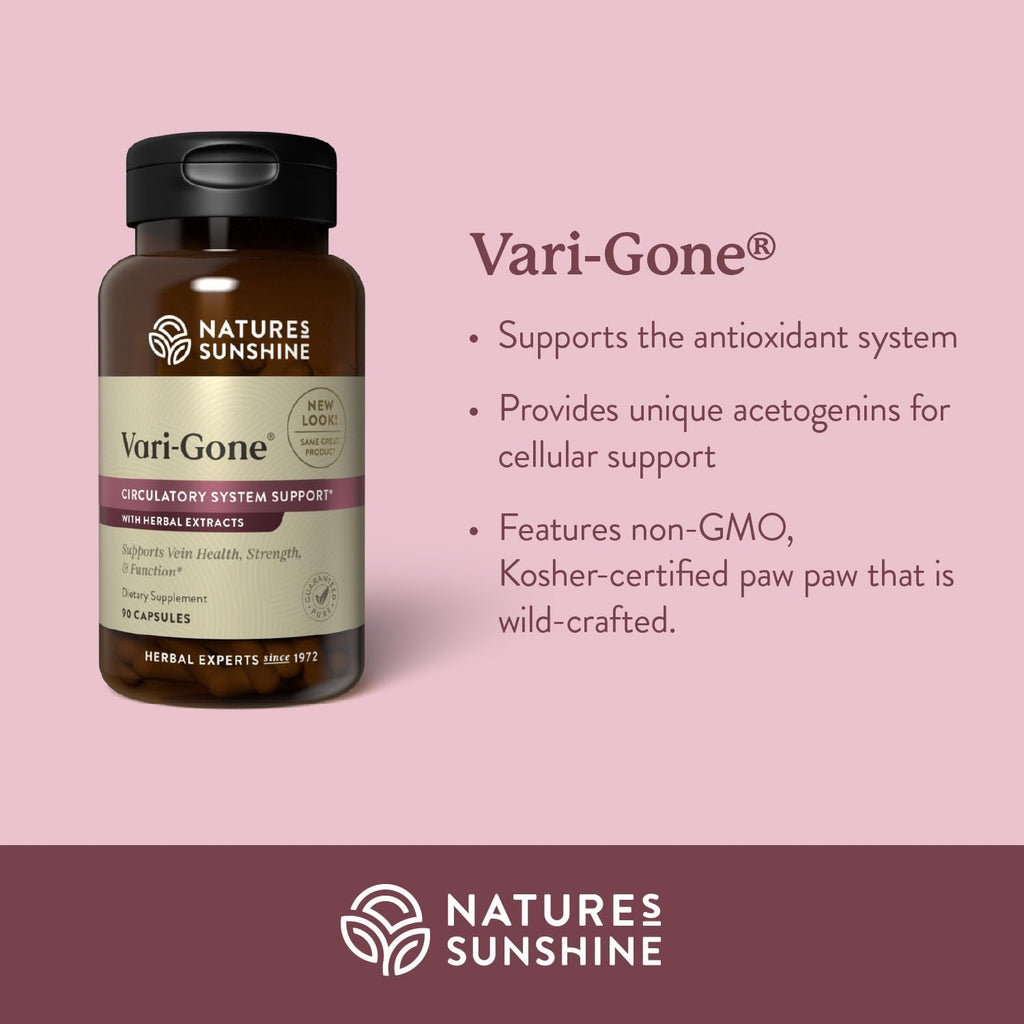 Nature's Sunshine Vari-Gone – 90 Cápsulas para la Salud Venosa
