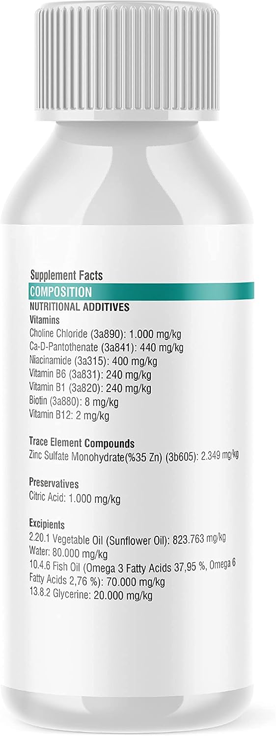 OptiBiomega Fish Oil for Dogs and Cats - Omega 3, Omega 6 and Zinc - 100 ml