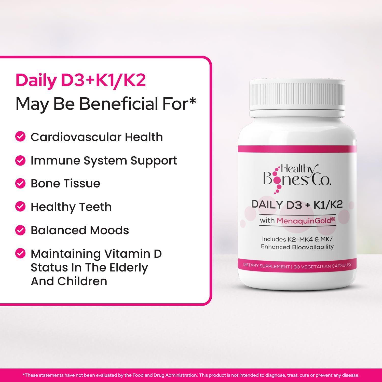 Premium D3 K2 Completo: Vitamina D3 2000 UI + K1 + K2 (MK-4 y MK-7) - 30 Cápsulas