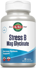 KAL Stress B Mag Glicinato - Complejo de Vitaminas B con Magnesio, Formas Activas, 60 Cápsulas Veganas