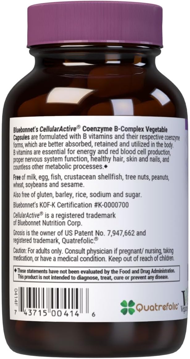 Bluebonnet Nutrition Cellular Active Coenzyme B-Complex – 50 Cápsulas Vegetales