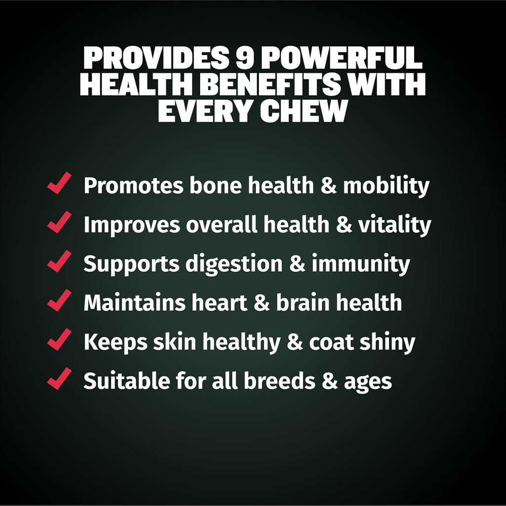 Bully Max Multivitamínico 9-en-1 para Perros, 75 Masticables Blandos - Suplemento con Glucosamina, Probióticos y Omega-3