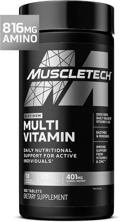 MuscleTech Platinum Multivitamin para – Vitamina A: contribuye al mantenimiento de la visión normal y al – Image 1