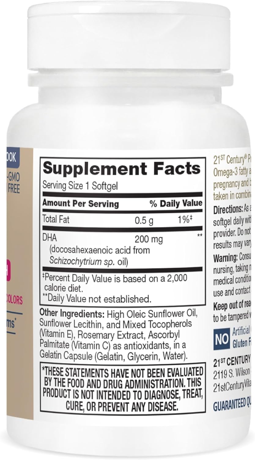 21st Century PreNatal DHA Softgels - 30 ct, – La ingesta materna de DHA contribuye al desarrollo normal del – Image 3