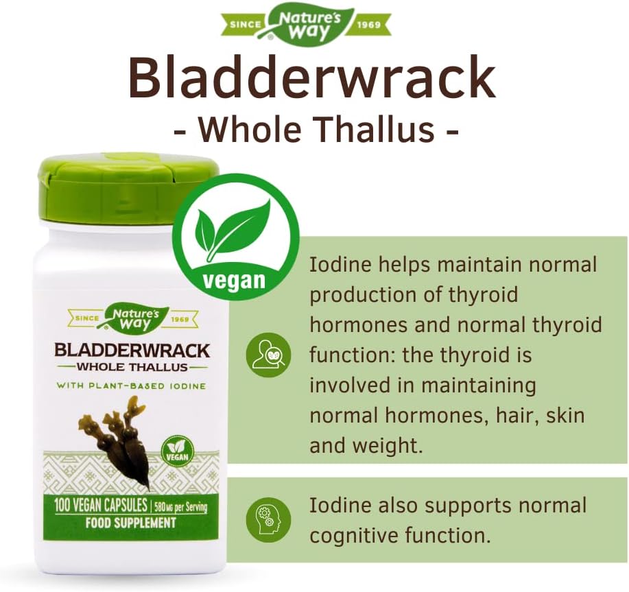 Nature's Way Bladderwrack - 100 Cápsulas Vegetales