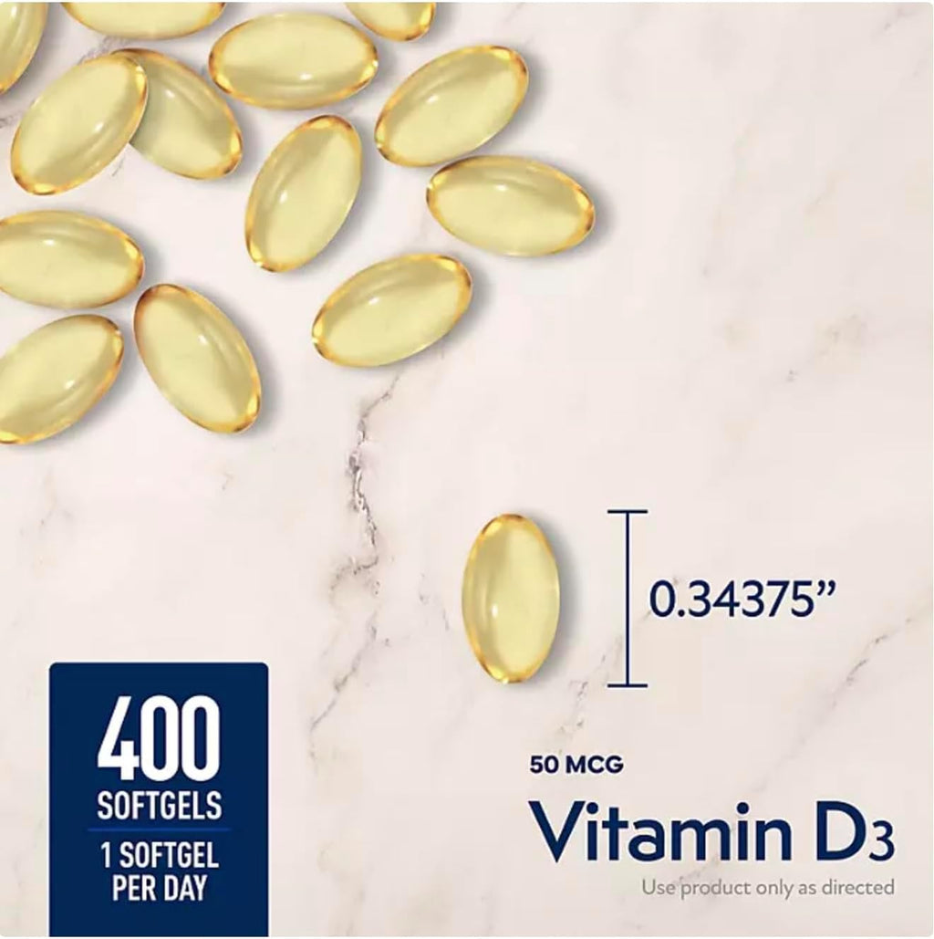 Member Mark Vitamina D3, 50 mcg (2000 UI), 400 Cápsulas Blandas