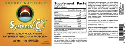 Source Naturals Systemic C, 500 mg - 120 Cápsulas – Image 5