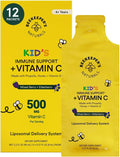 Kid's Immune Liposomal Vitamin C de Beekeeper's Naturals - 500 mg de Vitamina C con Saúco, Vitamina D, Propóleo y Miel - Sabor a Frutos del Bosque - 12 Sobres
