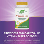 Nature's Way Vitamina D3 2000 UI (50 mcg) - 240 Cápsulas Blandas
