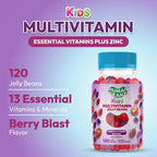 Human Beanz Multivitamin Jelly Bean Gummies para Niños con Zinc - 120 Gominolas Sabor Berry Blast
