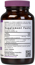 Bluebonnet Nutrition Vitamin E 400 IU (268 mg) Mixed Tocopherols, Softgels - 100 Count
