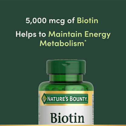 Nature's Bounty Biotina 5000 mcg, 150 – La biotina contribuye al mantenimiento del cabello en condiciones normales. – Image 3