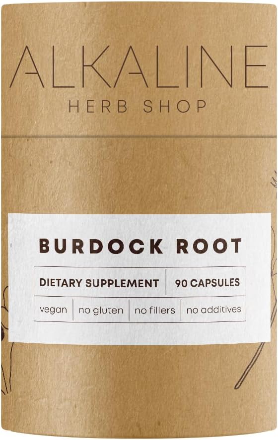 Alkaline Herb Shop Suplemento de Raíz de Bardana 90 Cápsulas