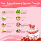 OALSE Gominolas de Sea Moss 8 en 1 - 1800mg Musgo Marino, Clorofila, Vitamina C, D3 y Zinc