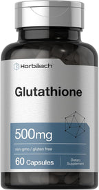 Horbäach L-Glutatión 500mg | 60 Cápsulas | Forma Reducida | Sin Gluten y No Transgénico