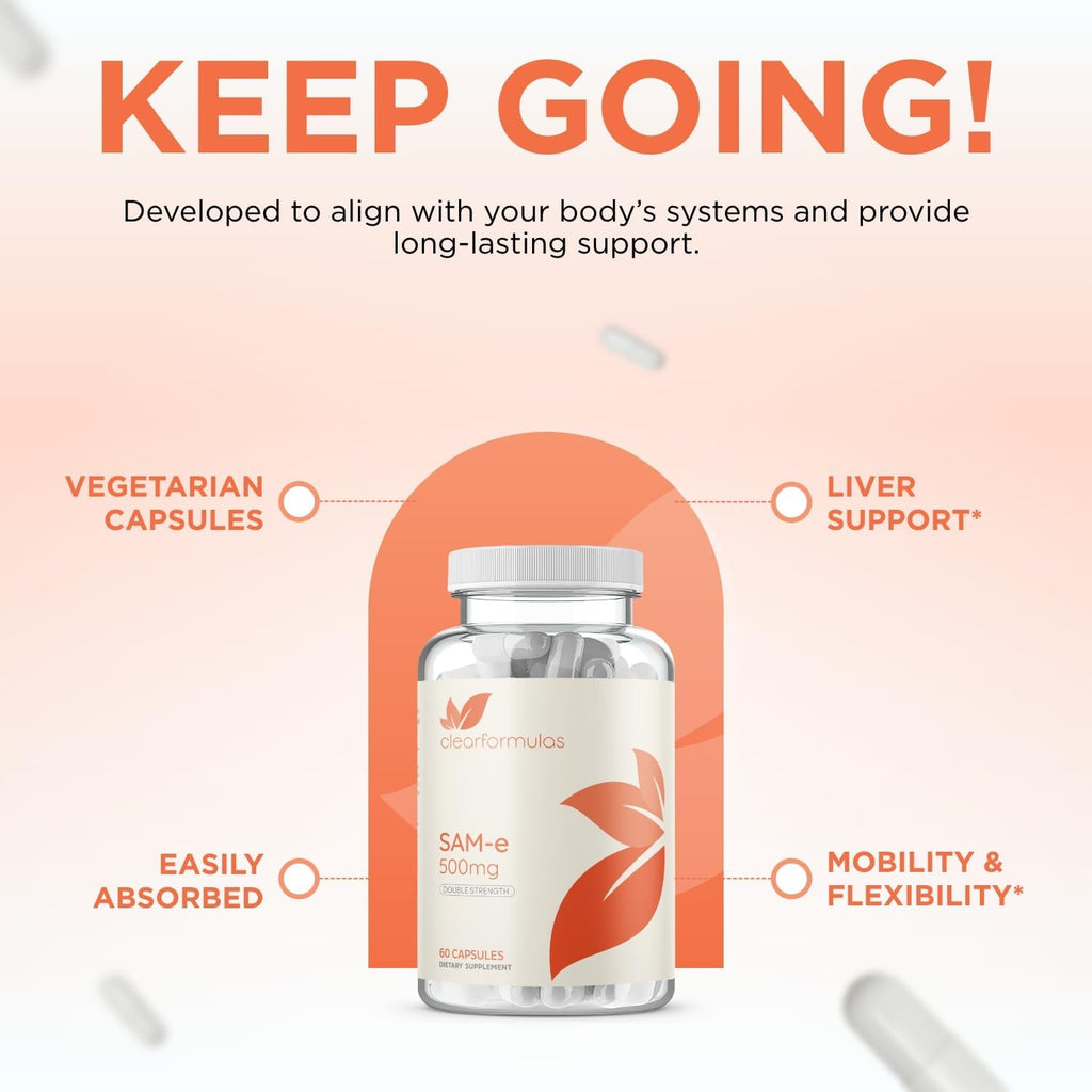 Clear Formulas Bioactive SAM-e 500mg - 60 Cápsulas
