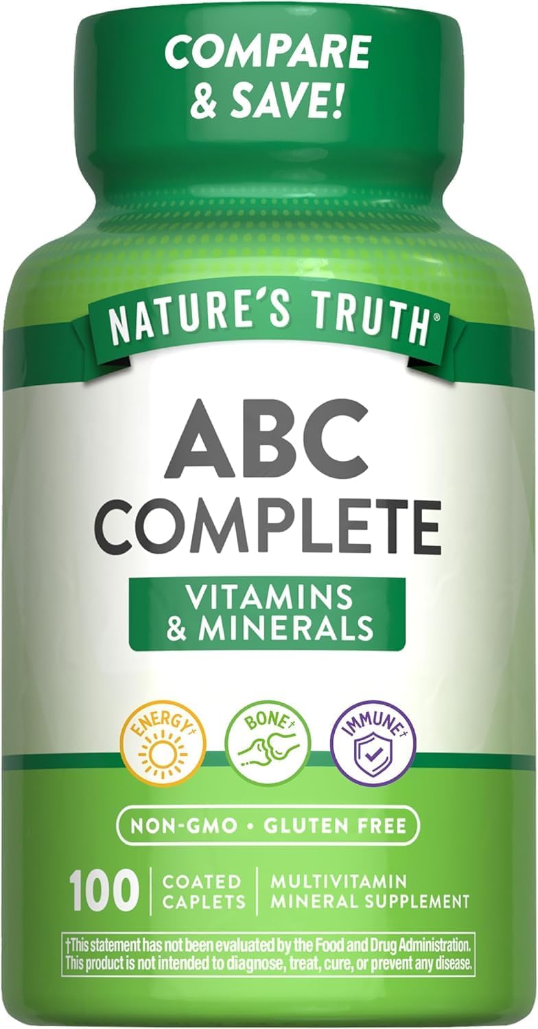 Nature's Truth ABC Complete Vitaminas + Minerales Suplemento Multivitamínico - 100 Comprimidos Recubiertos, Paquete de 2