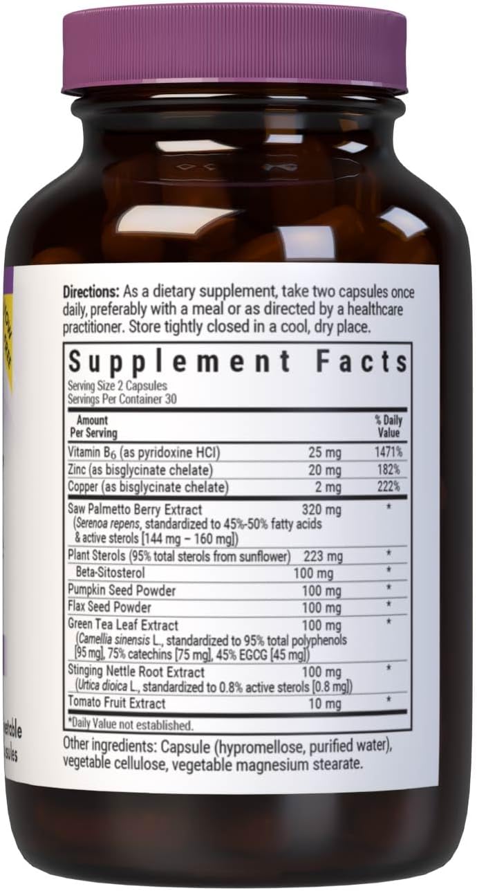 BlueBonnet Nutrition MPX 1000 - Apoyo Prostático con Saw Palmetto, Beta-Sitosterol y Ortiga - 60 Cápsulas Veganas