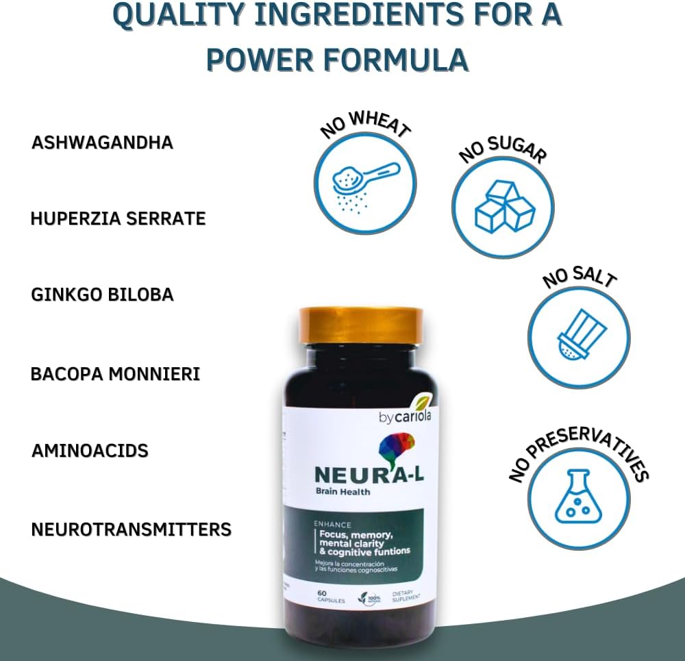 Neural-L Natural Brain Support Supplement 60 Cápsulas