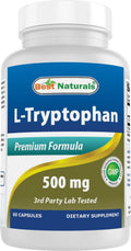 Best Naturals L-Tryptophan 500 mg, 60 Capsules