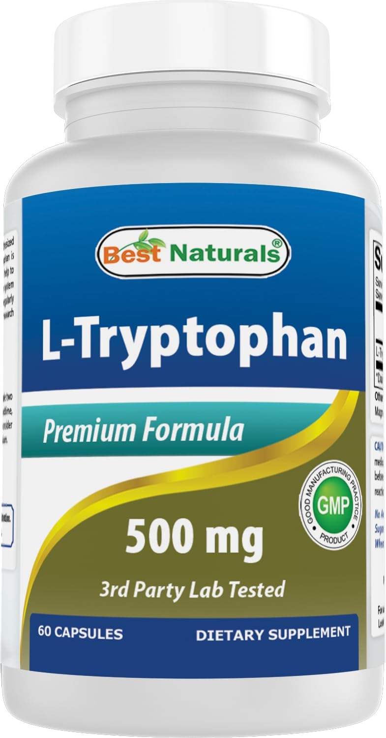 Best Naturals L-Tryptophan 500 mg, 60 Capsules