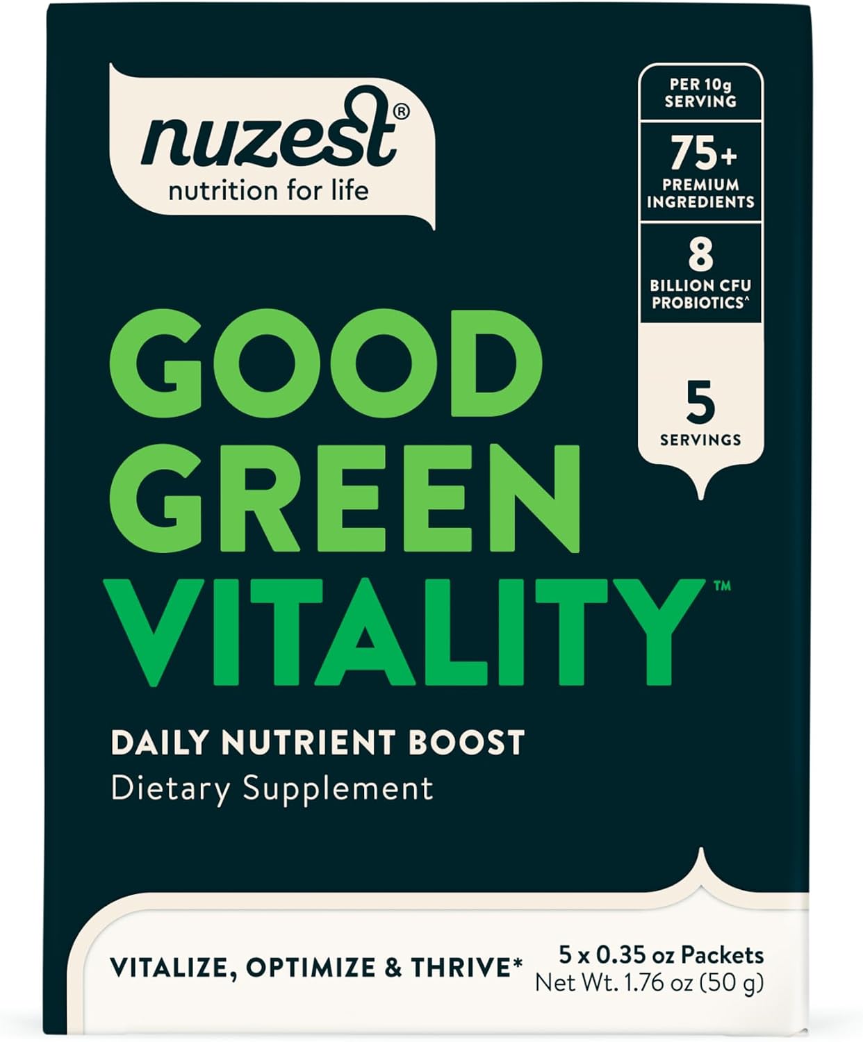 Nuzest Good Green Vitality – Polvo de Verduras, Vitaminas, Minerales y Superalimentos – Suplemento Multivitamínico Vegano (300g)