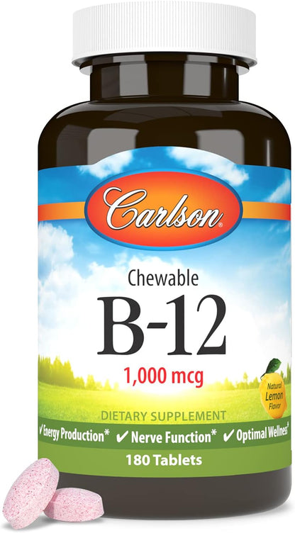 Carlson Vitamina B12 Masticable 1000 mcg - – Función normal del sistema inmunitario: Ayuda a mantener las defensas – Image 5