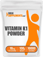 BulkSupplements Vitamina K1 en Polvo – Suplemento de Filoqinona, 100g