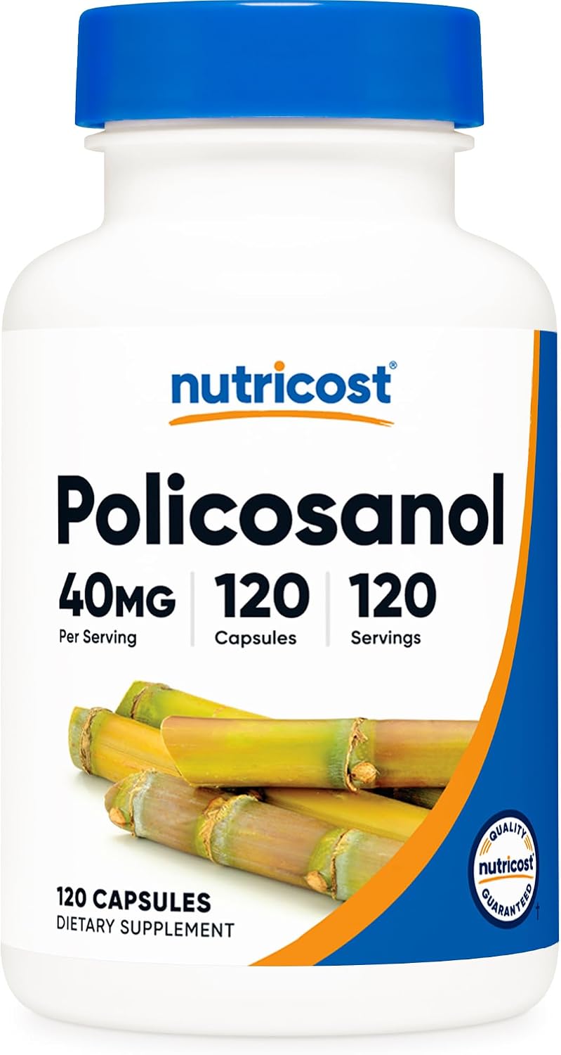 Nutricost Policosanol 40mg, 120 Cápsulas - Sin Gluten, No GMO, Apto para Vegetarianos