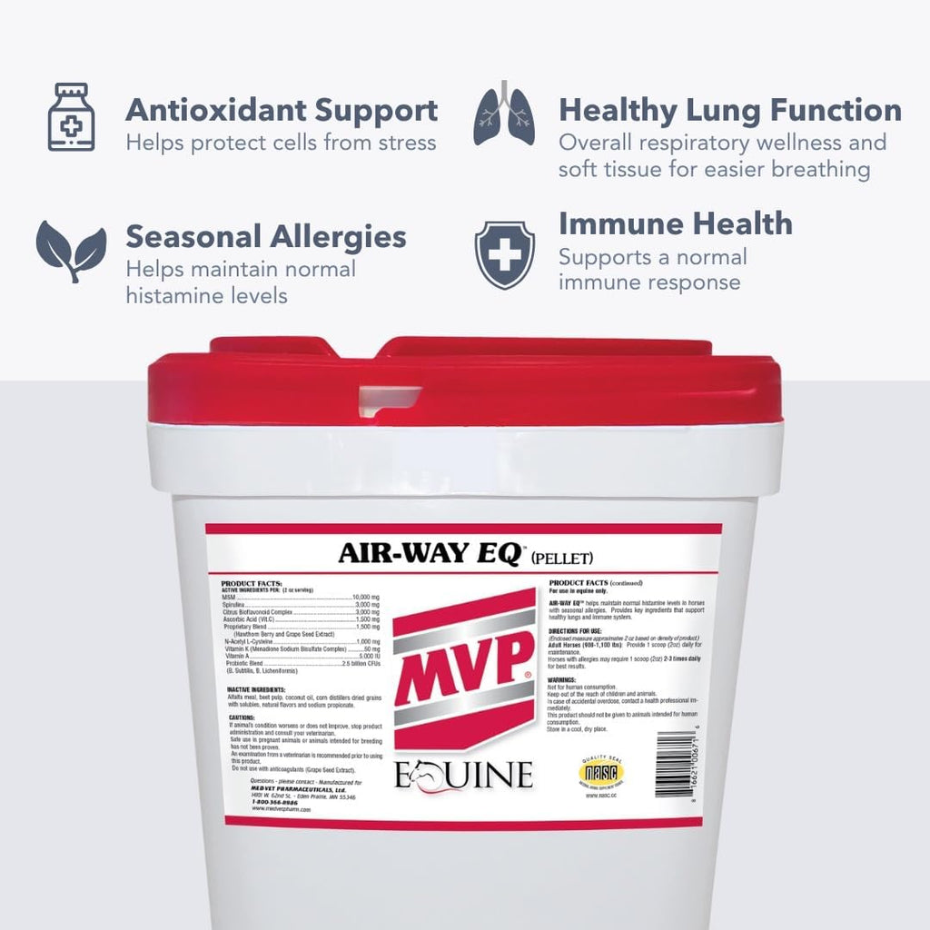 MVP Air-Way EQ - Suplemento respiratorio para caballos, 2.27 kg (40 raciones)