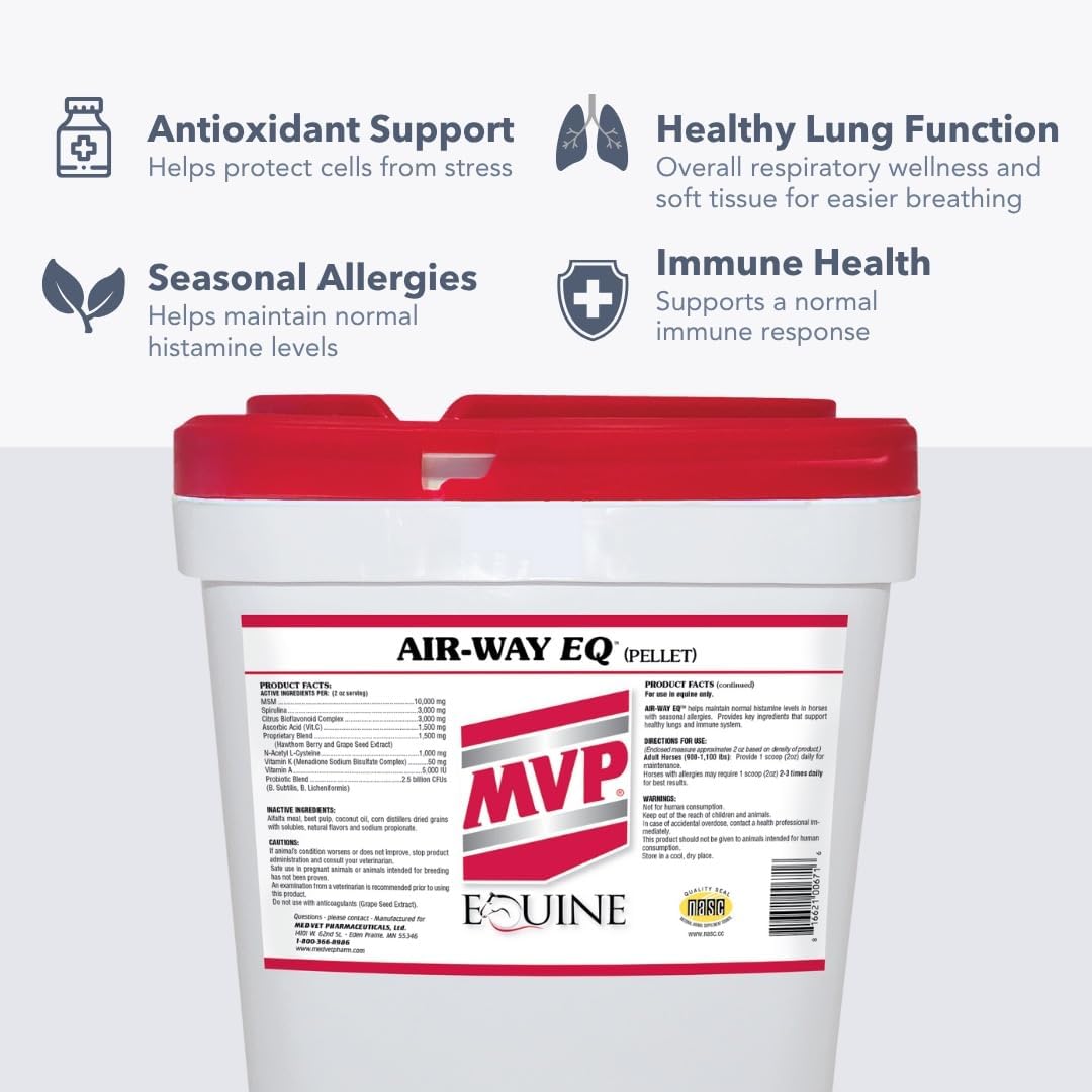 MVP Air-Way EQ - Suplemento respiratorio para caballos, 2.27 kg (40 raciones)