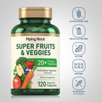 Piping Rock Frutas y Verduras - 120 Cápsulas - Suplemento Antioxidante con Prebióticos