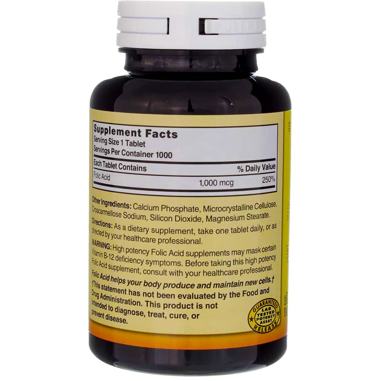 Nature's Blend Ácido Fólico 1000 mcg - 1000 Comprimidos (Pack de 3)