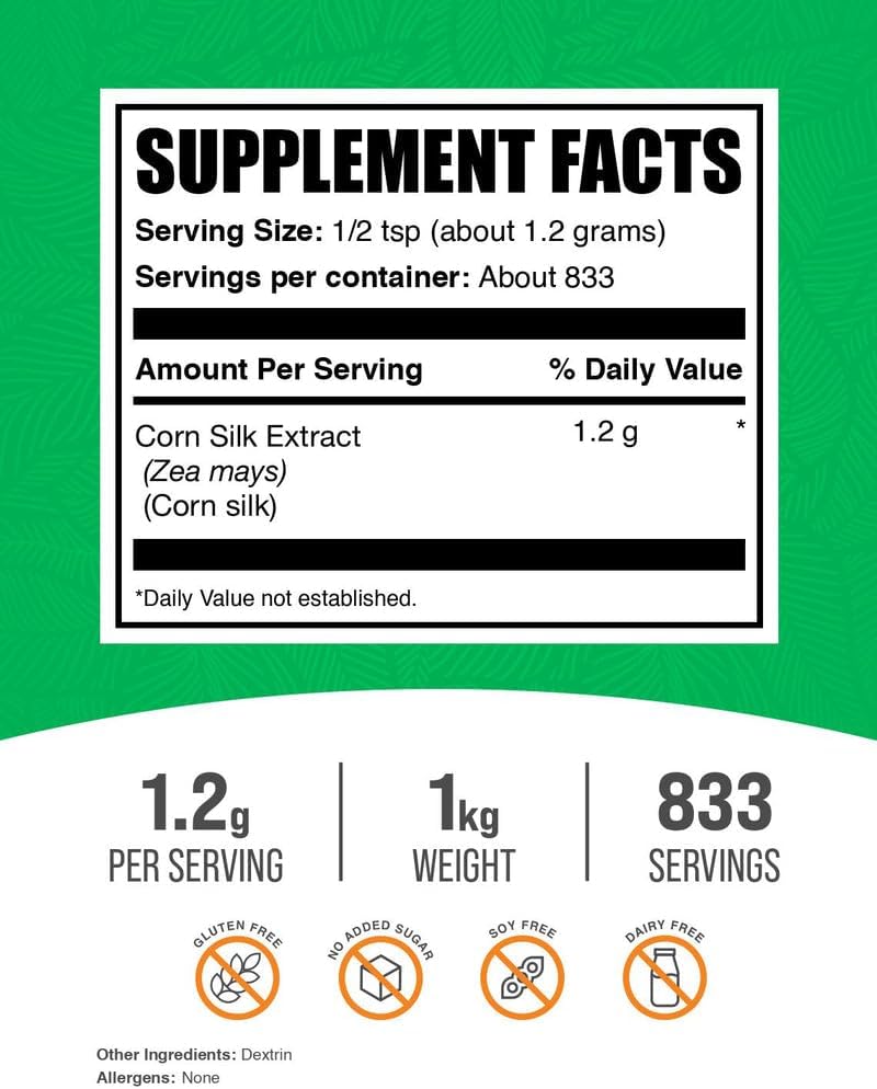 Extracto de Seda de Maíz en Polvo - Suplemento Vegano Sin Gluten, 1kg