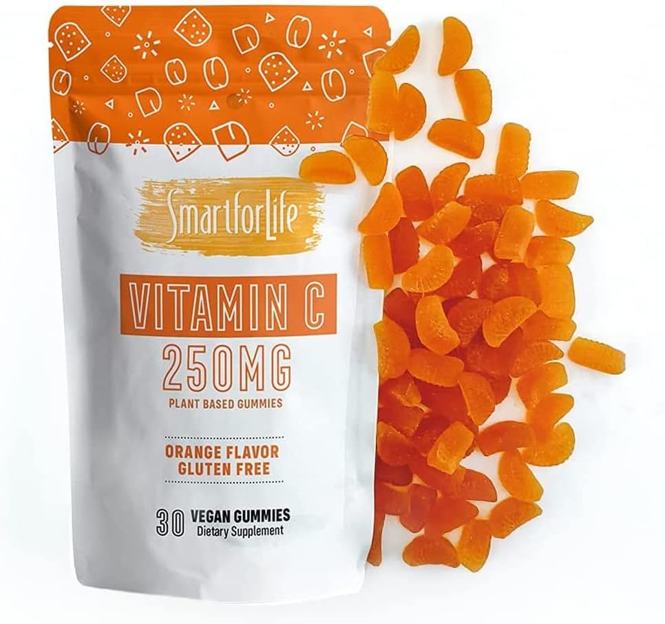 Smart for Life Gominolas de Vitamina C (250mg) - 30 uds - Veganas, Sabor Naranja Natural