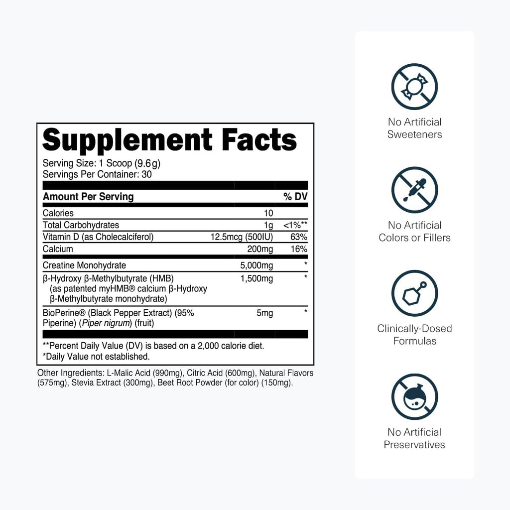 Transparent Labs Creatine HMB - Monohidrato de Creatina con HMB - 30 Servicios (Tropical Punch)