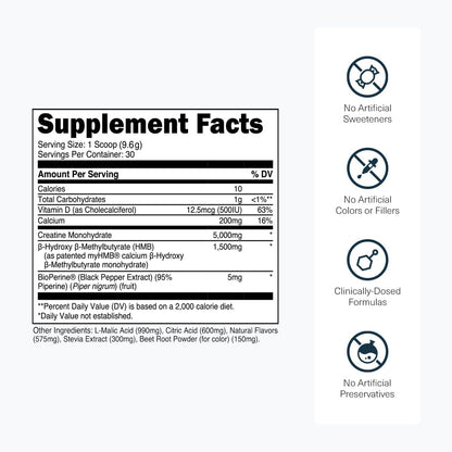 Transparent Labs Creatine HMB - Monohidrato de Creatina con HMB - 30 Servicios (Tropical Punch) – Image 3