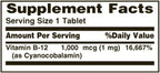 Nature's Bounty Vitamina B-12 1000 mcg Comprimidos, 100 Unidades
