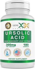 Genex Formulas Ácido Ursólico 300mg (180 Cápsulas) – Extracto de Romero, No-GMO, Sin Gluten, Vegetariano