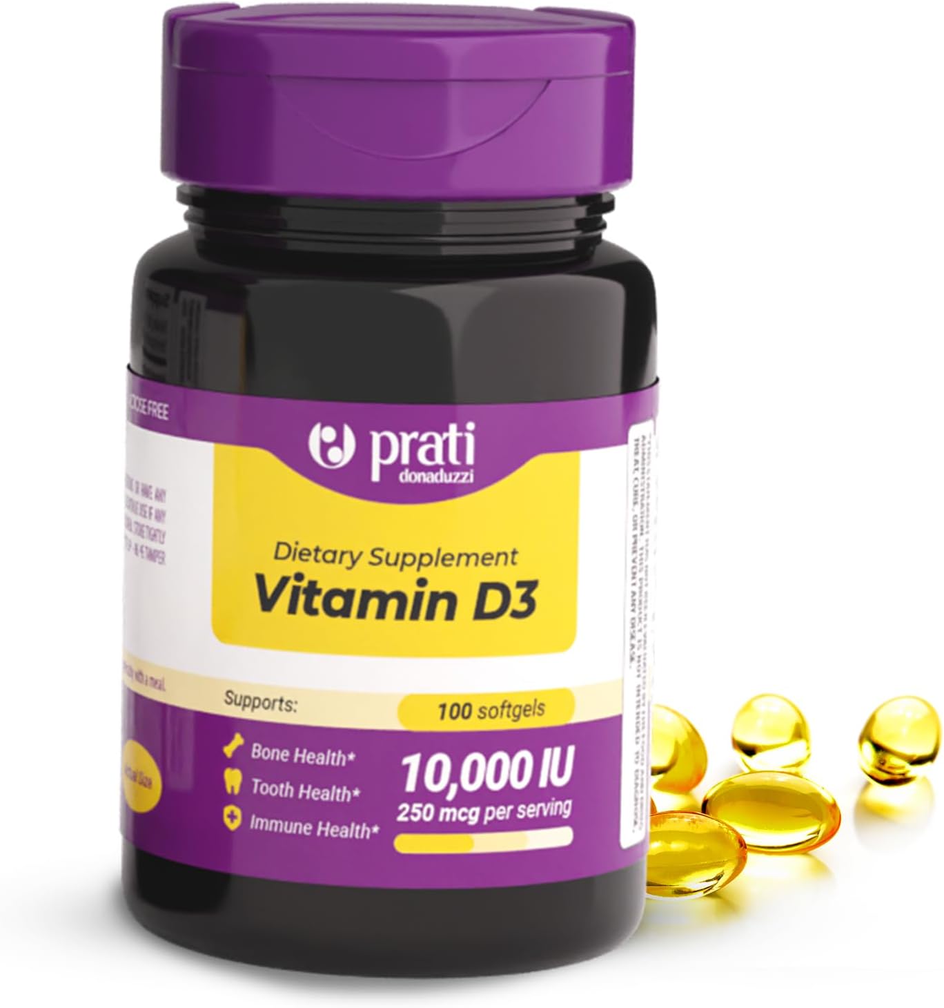 Prati Donaduzzi Vitamina D3 10.000 UI (250 mcg) Cápsulas Blandas, 100 Unidades