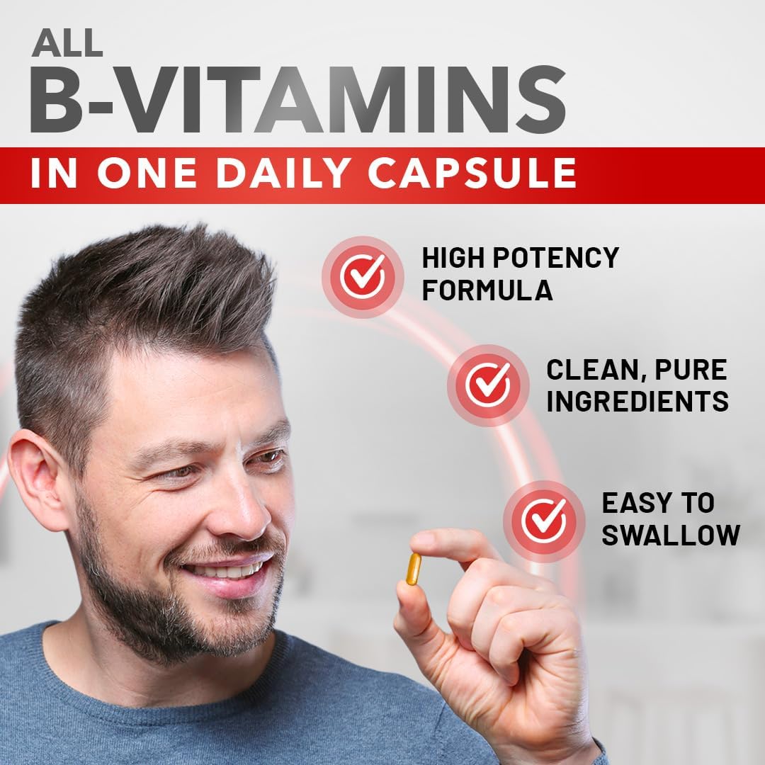 Divine Bounty Super B Complex - Complejo de Vitaminas B, 90 Cápsulas Vegetarianas