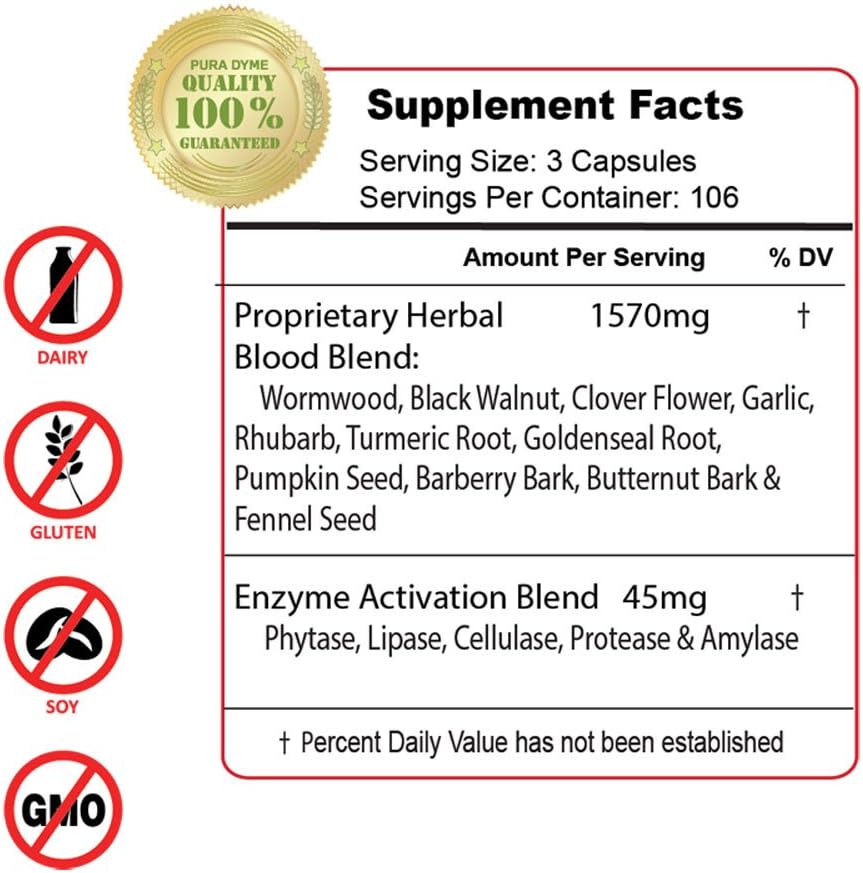 PuraDyme - Herbal Blood - Herbs in My Blood - 320 Cápsulas