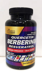 Organic Cadane Berberina 7en1 - 90 Cápsulas - Suplemento con Quercetina y Canela