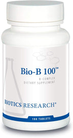 Biotics Research Bio-B 100 - B-Complex con B6 fosforilada, riboflavina-5-fosfato, folato, B12, niacina, biotina, enzimas antioxidantes SOD y catalasa, sin gluten, sin lácteos y sin OGM, 180 comprimidos