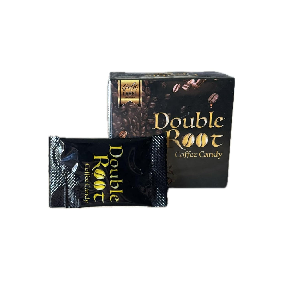 4 Cajas de Caramelos de Café Double Root - Bonbones de Café Arábica con Apoyo Energético (10 Piezas por Caja)