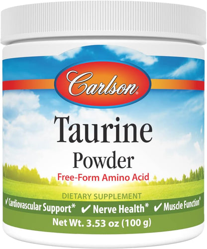 Carlson – Taurina en Polvo, Aminoácido Libre, 100 Gramos – Image 1