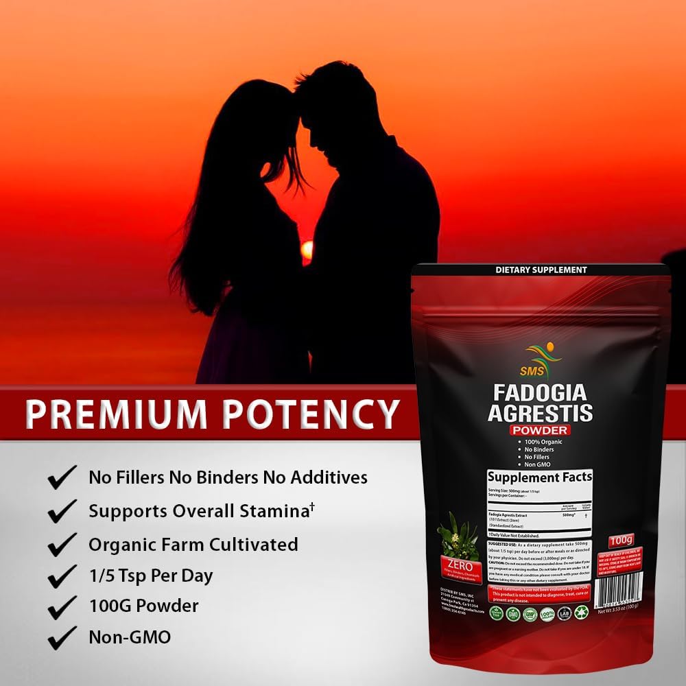 Fadogia Agrestis Extract Powder 100g (Maximum Strength) | Supports Athletic Performance, Strength, Drive | Organic, Non GMO, Third Party Tested, Gluten Free Supplement