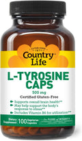 Country Life L-Tirosina 500mg con Vitamina B6 - 100 Cápsulas
